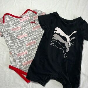 6-9M Puma romper and diaper shirt